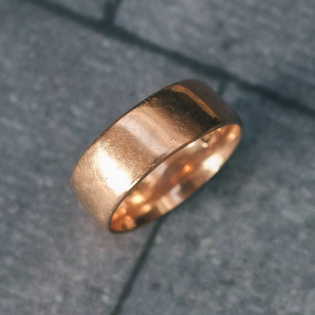 1916 Rose Gold Wedding Band - Lost Owl Jewelry