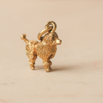 1960 Gold Poodle Charm - Lost Owl Jewelry