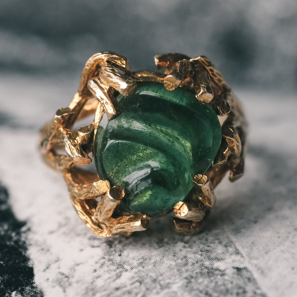 1960s Tourmaline Nest Ring - Lost Owl Jewelry