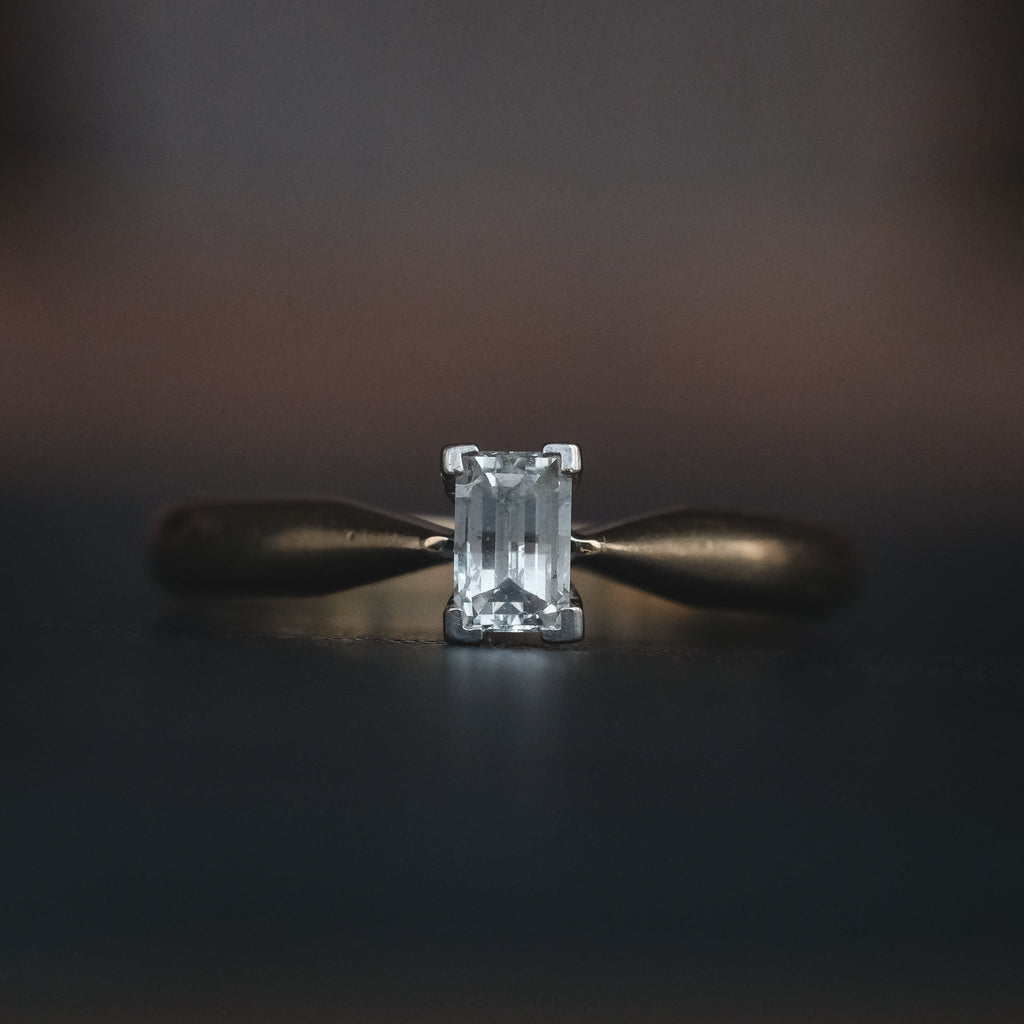29. Vintage Emerald Cut Diamond Ring - Lost Owl Jewelry