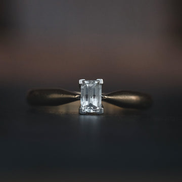 29. Vintage Emerald Cut Diamond Ring - Lost Owl Jewelry