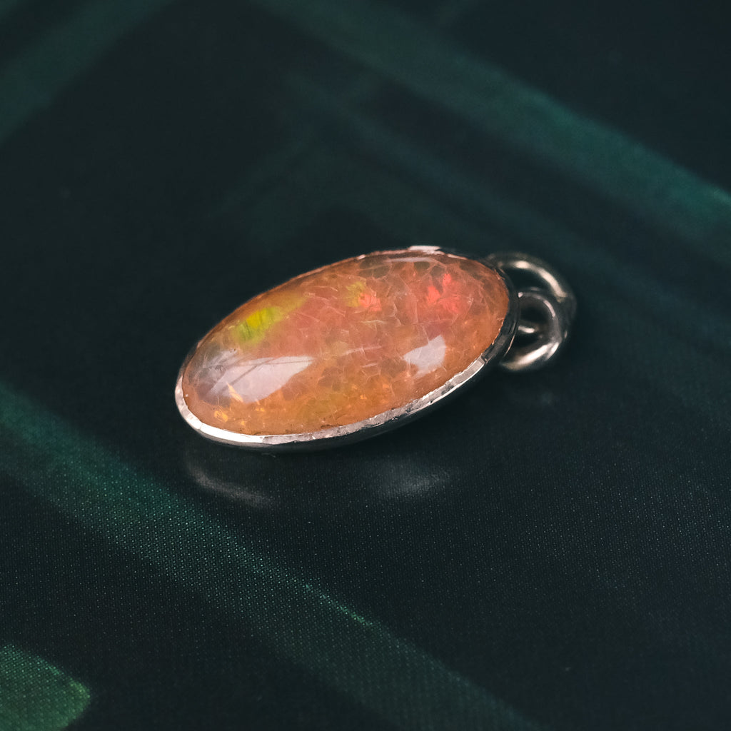 Art Deco Jelly Opal Pendant - Lost Owl Jewelry