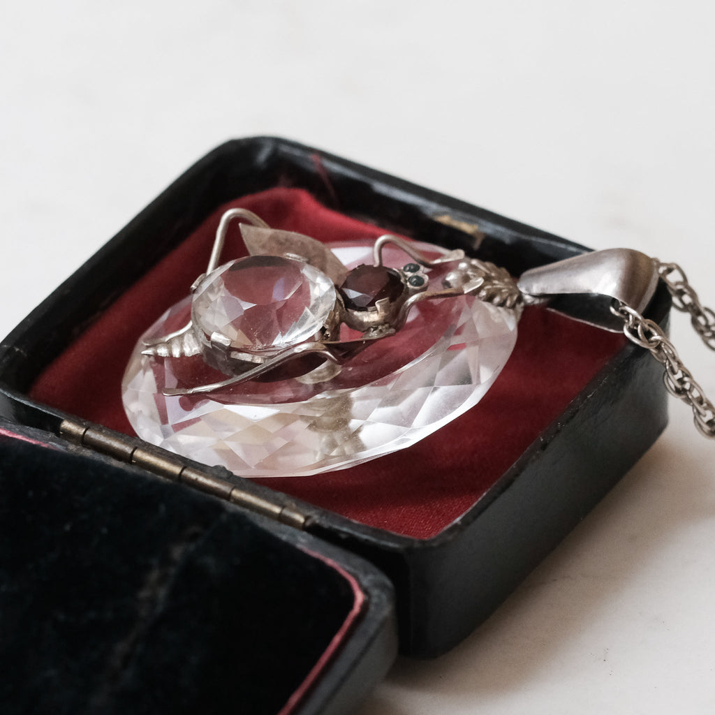 Art Deco Rock Crystal Bee Pendant - Lost Owl Jewelry