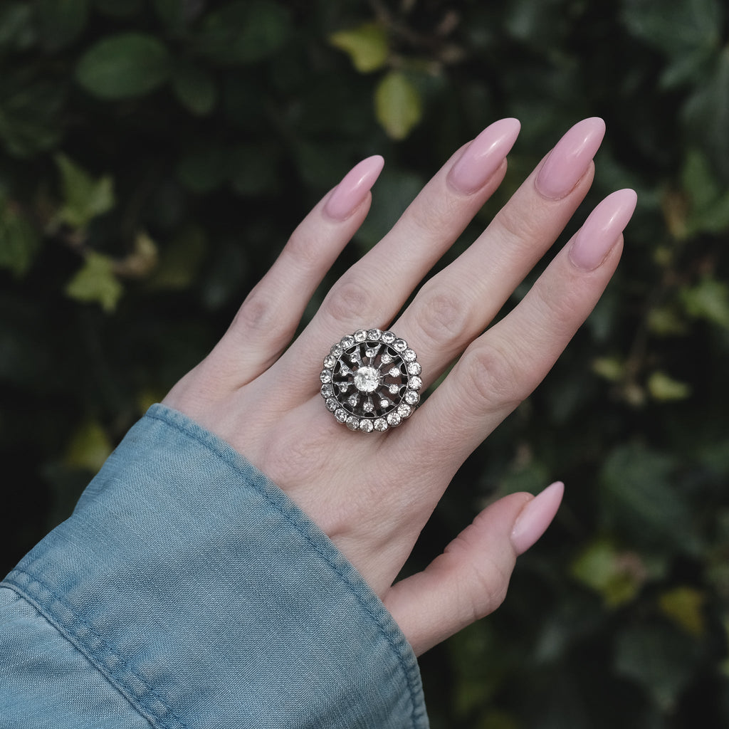Early Victorian Oversized Cluster Ring - Lost Owl Jewelry