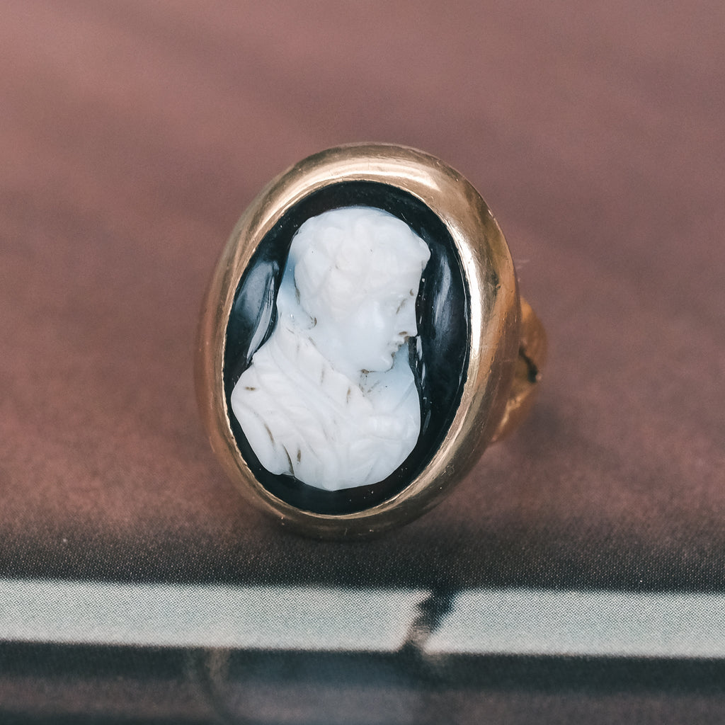 Edwardian Queen Victoria Cameo Ring - Lost Owl Jewelry
