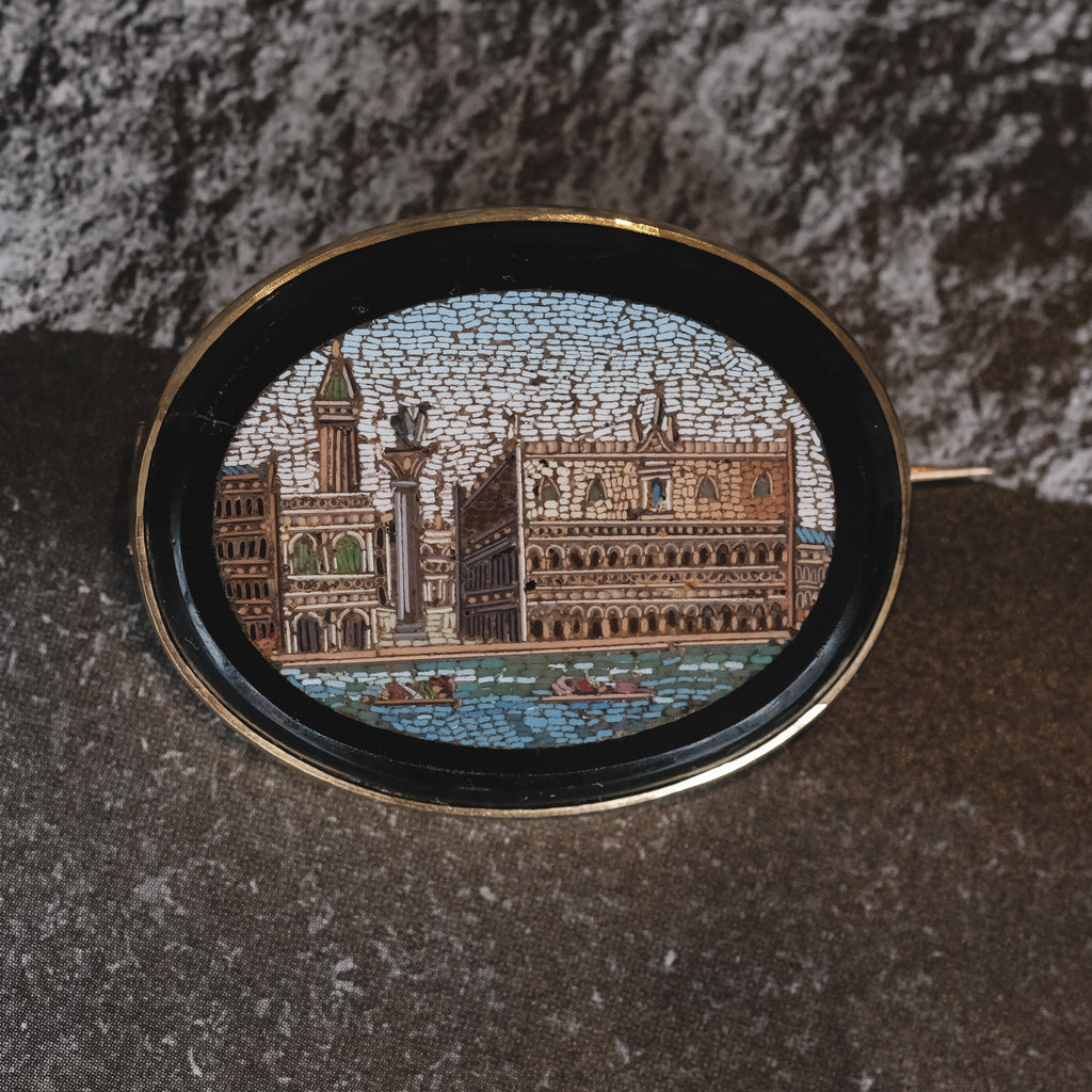 Grand Tour Venice Micromosaic Brooch - Lost Owl Jewelry