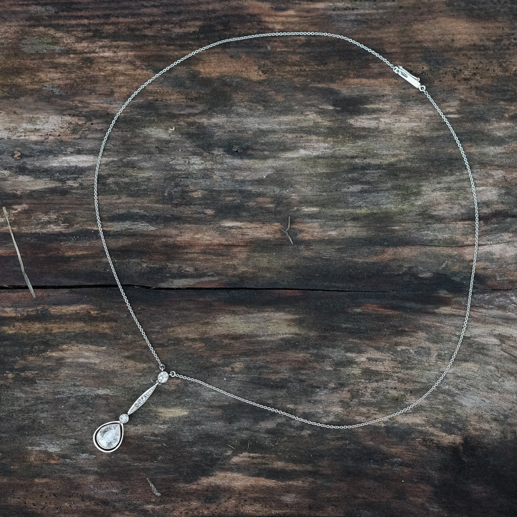 Mid-Century Pear Cut Diamond Necklace - Lost Owl Jewelry