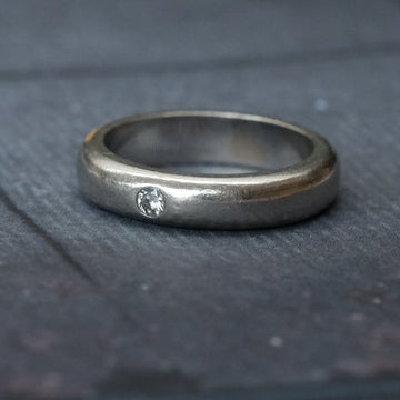 Mid-Century Platinum Solitaire Band - Lost Owl Jewelry