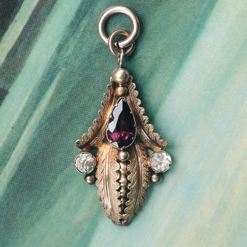 Mid-Victorian Garnet Pendant - Lost Owl Jewelry