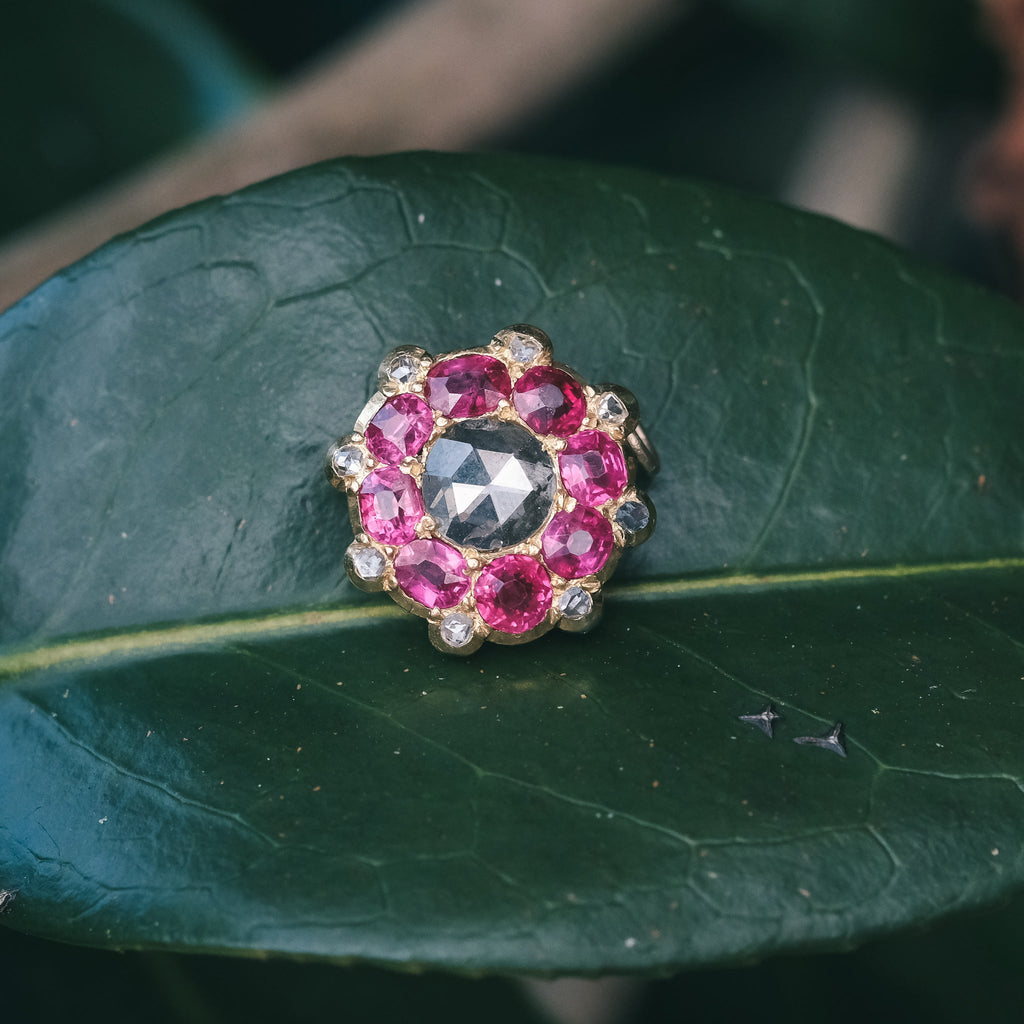 Victorian Diamond & Ruby Pendant - Lost Owl Jewelry