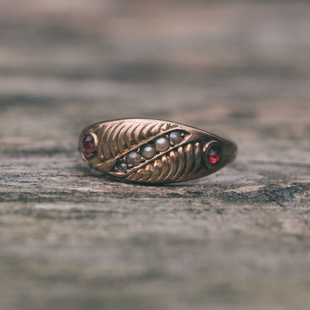 1890 Pearl Gills Ring - Lost Owl Jewelry