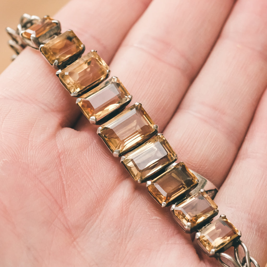 1950s Mid-Century 27 Carat Citrine Bracelet - Lost Owl Jewelry