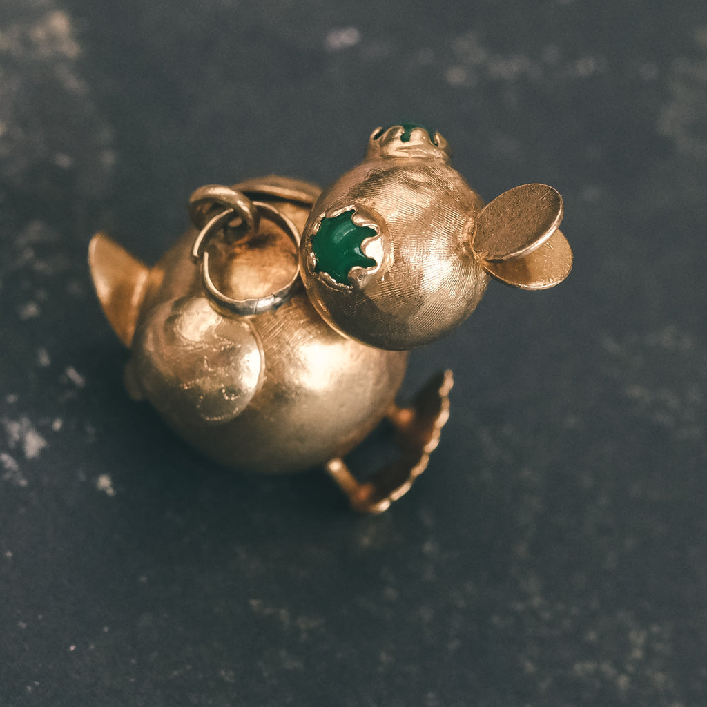 1960s Gold Duck Pendant - Lost Owl Jewelry