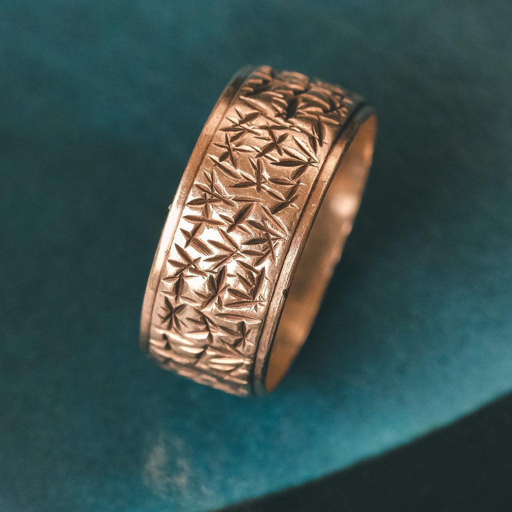 1973 Bamboo Engraved Band - Lost Owl Jewelry