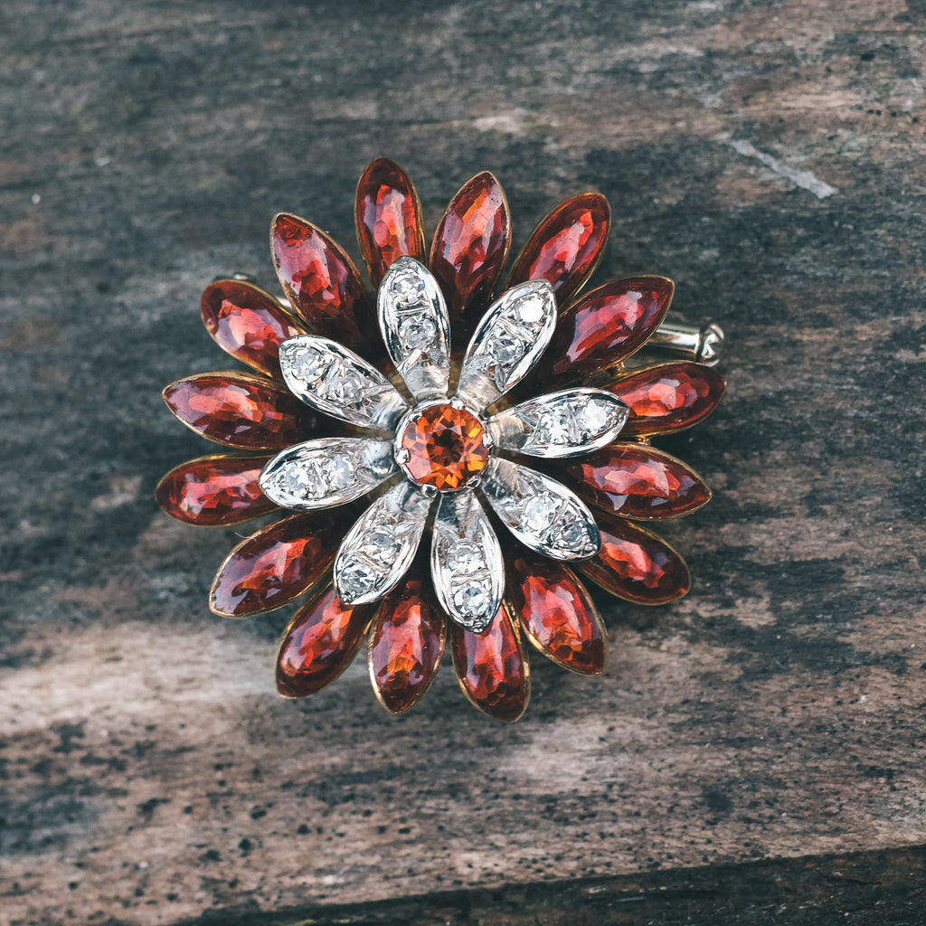 1980s Chrysanthemum Brooch - Lost Owl Jewelry