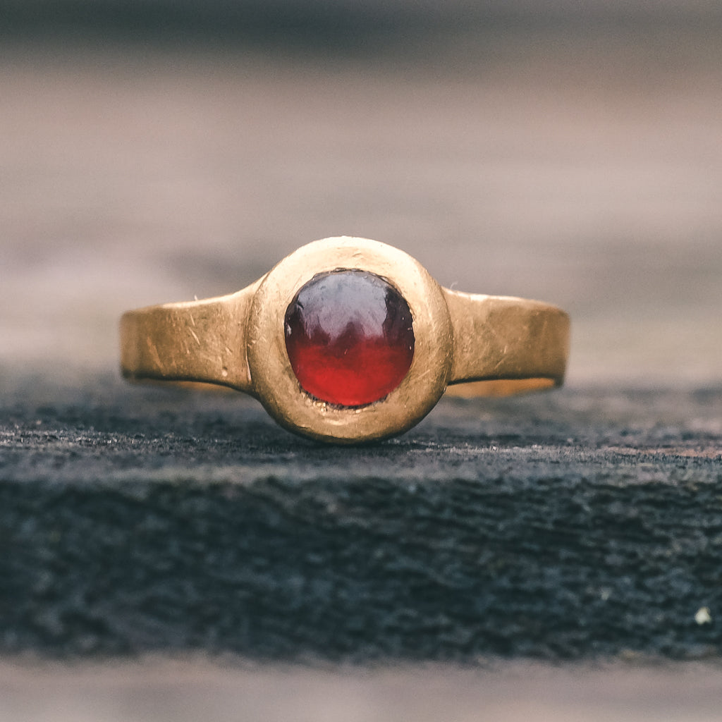 Archaeological Revival Garnet Ring - Lost Owl Jewelry