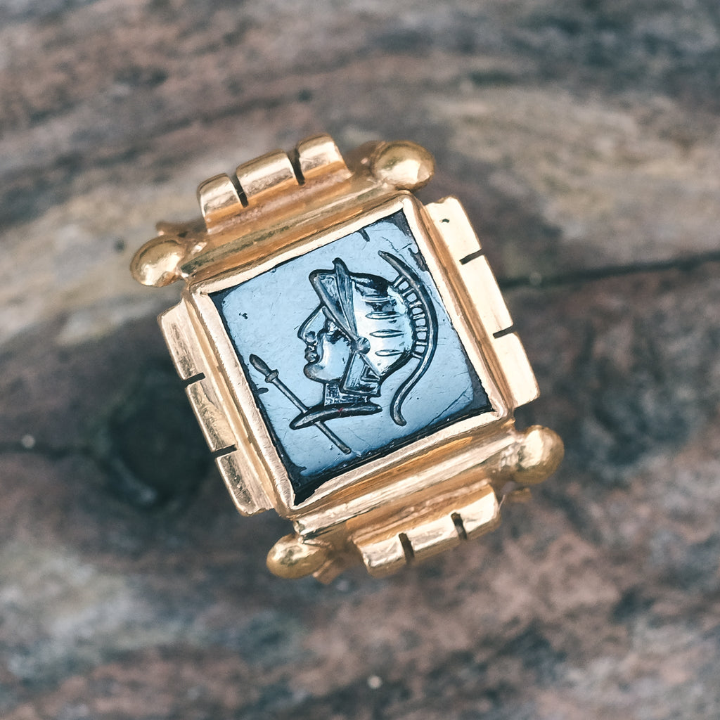 Archeological Revival Mars Intaglio Ring - Lost Owl Jewelry