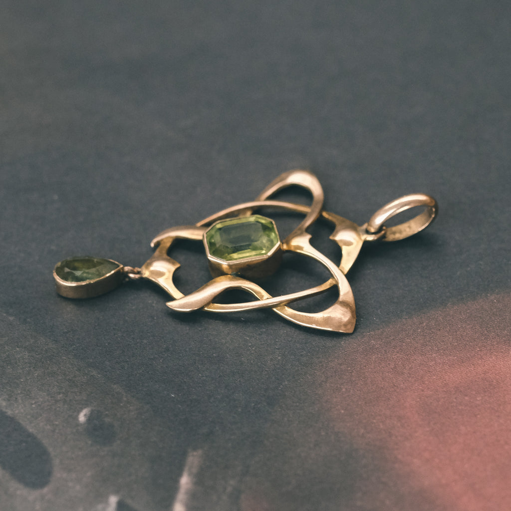 Art Nouveau Peridot Pendant - Lost Owl Jewelry