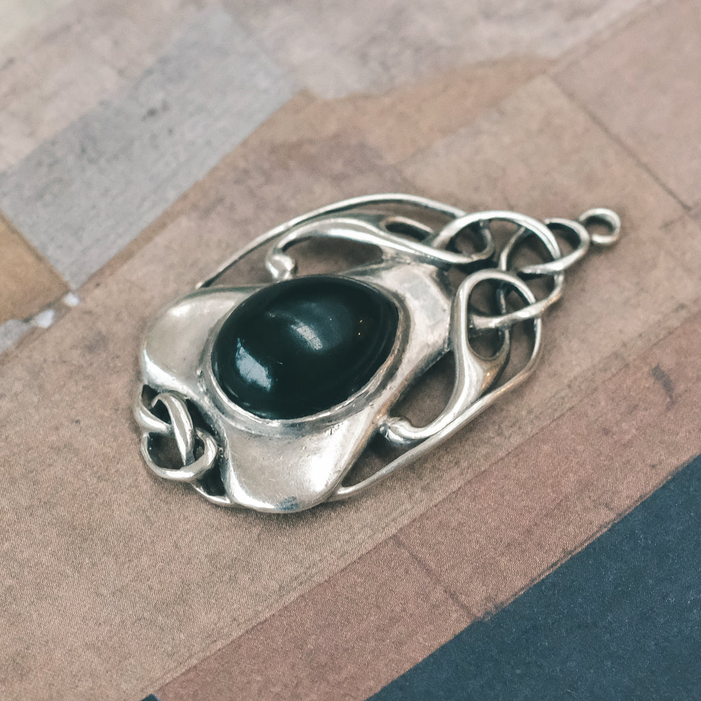 Arts & Crafts Jade Pendant - Lost Owl Jewelry