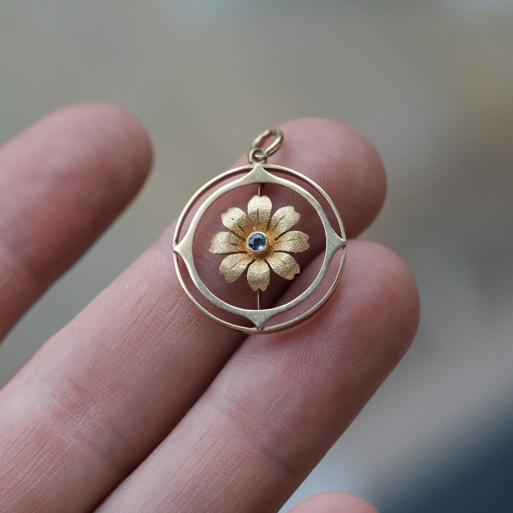 Edwardian Halo Flower Pendant - Lost Owl Jewelry