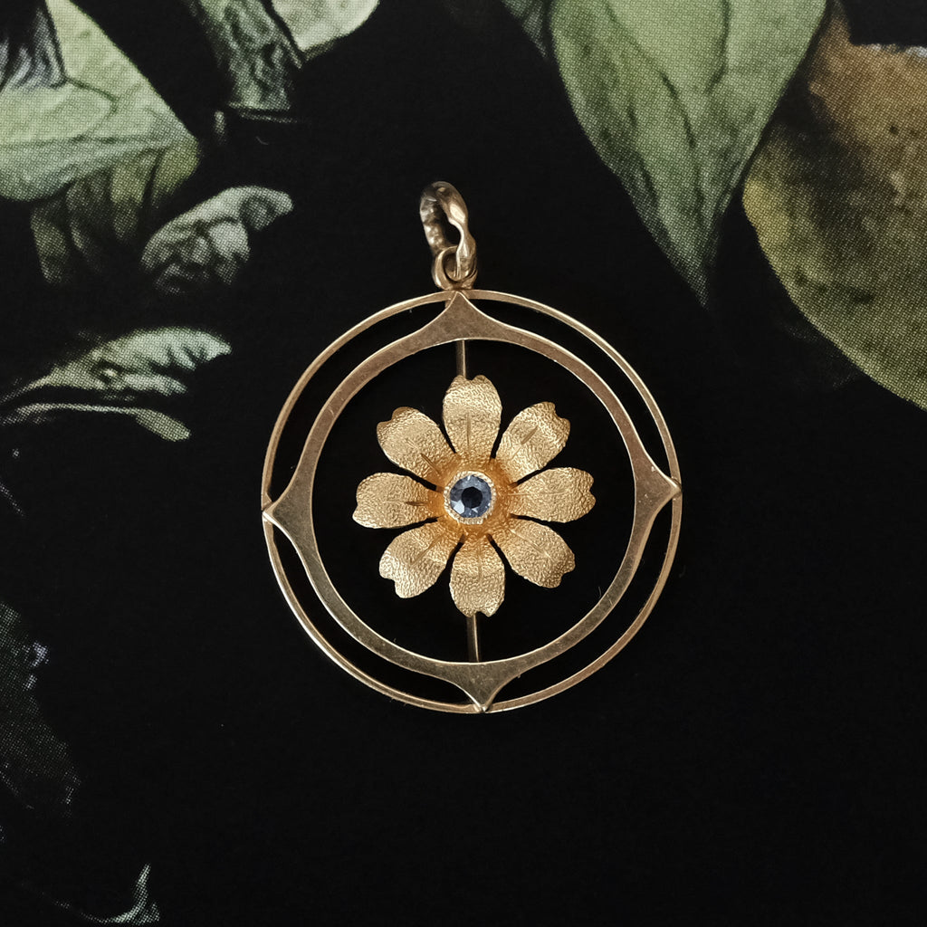 Edwardian Halo Flower Pendant - Lost Owl Jewelry