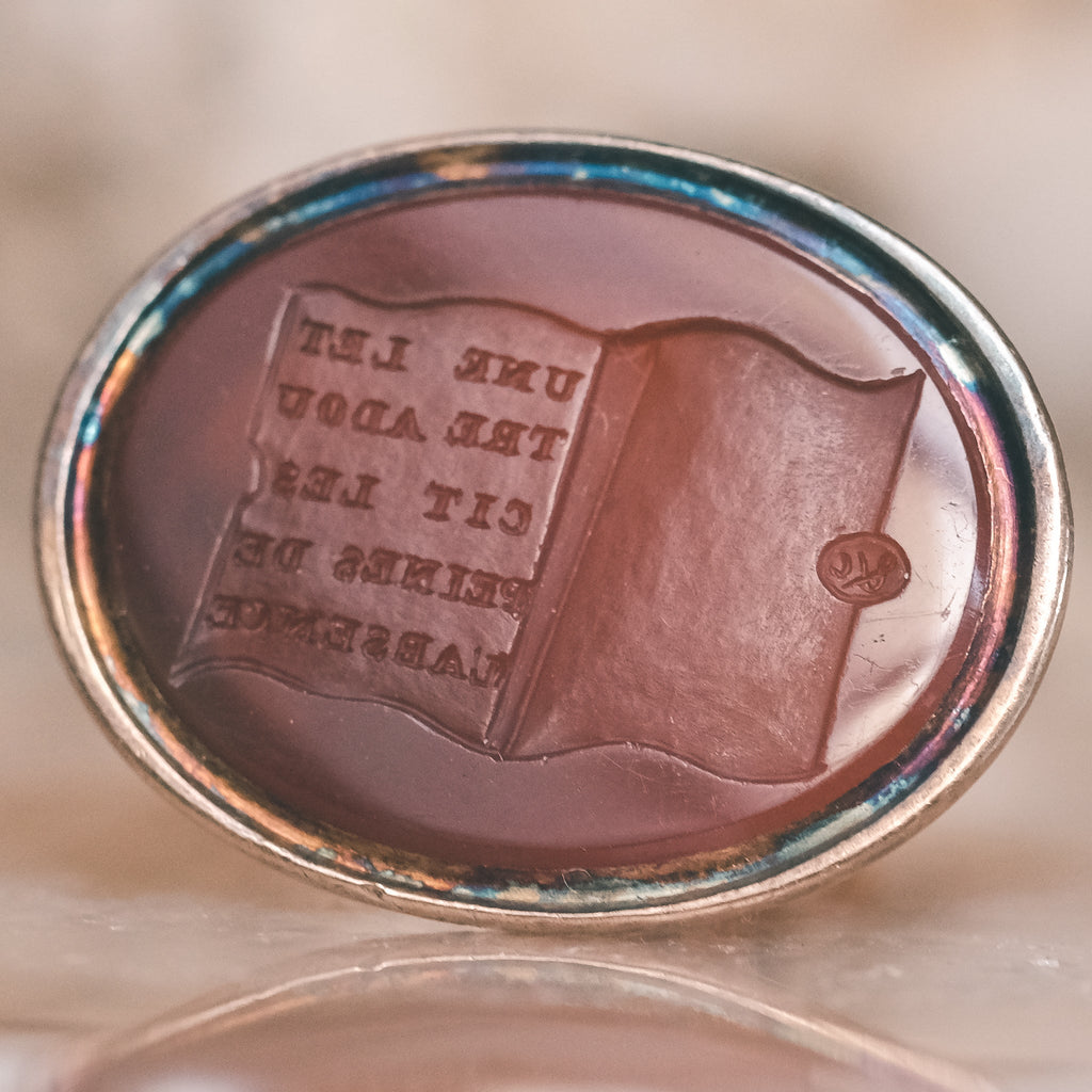 Georgian Intaglio Fob "A Letter Softens The Pain of Absence" - Lost Owl Jewelry