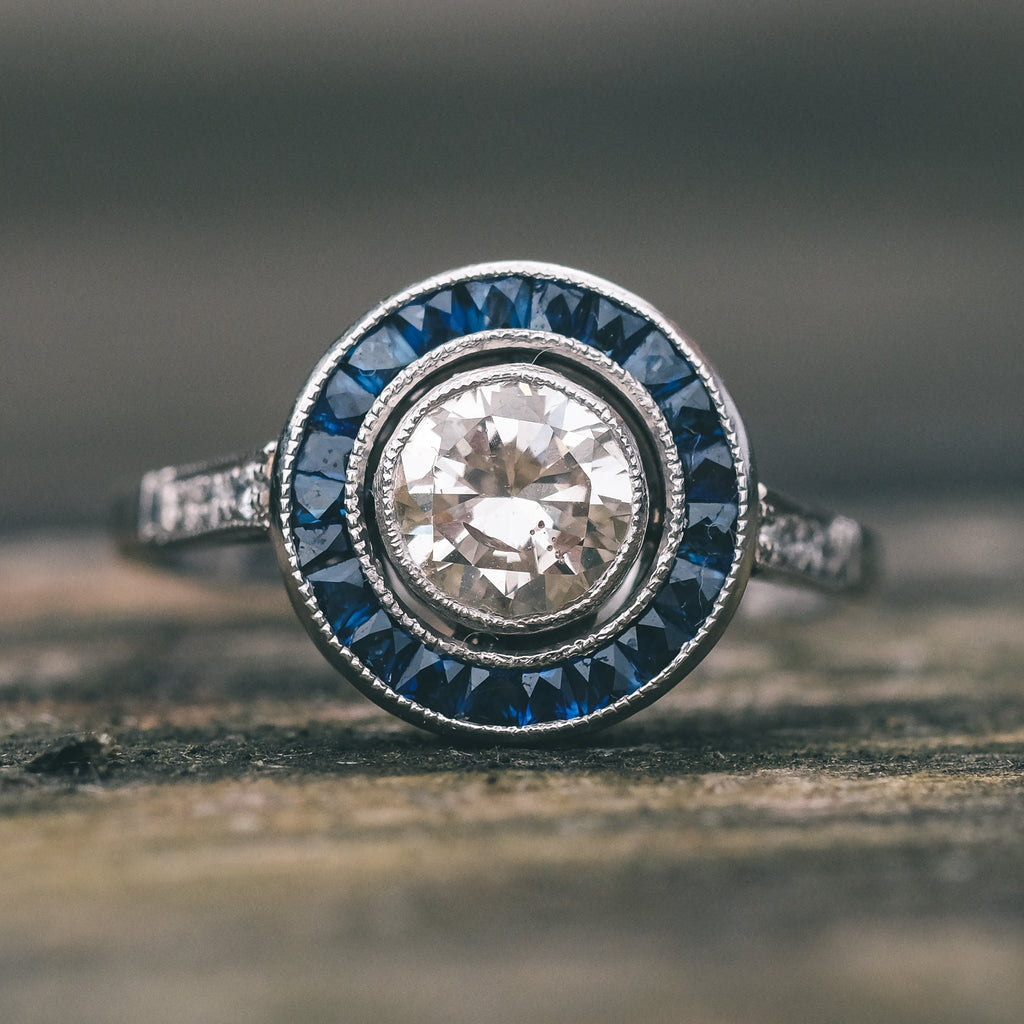Lost Owl Sapphire Target Ring - Lost Owl Jewelry