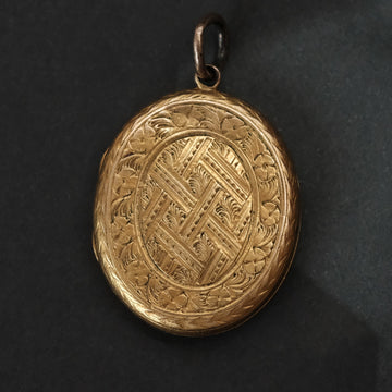 Victorian Engraved Gold Locket - Lost Owl Jewelry