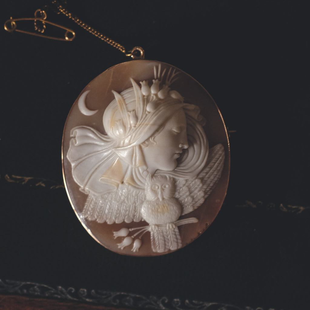 Victorian Nyx Cameo Brooch - Lost Owl Jewelry
