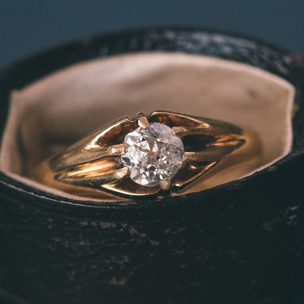 Victorian Old Cut Diamond Belcher Ring - Lost Owl Jewelry
