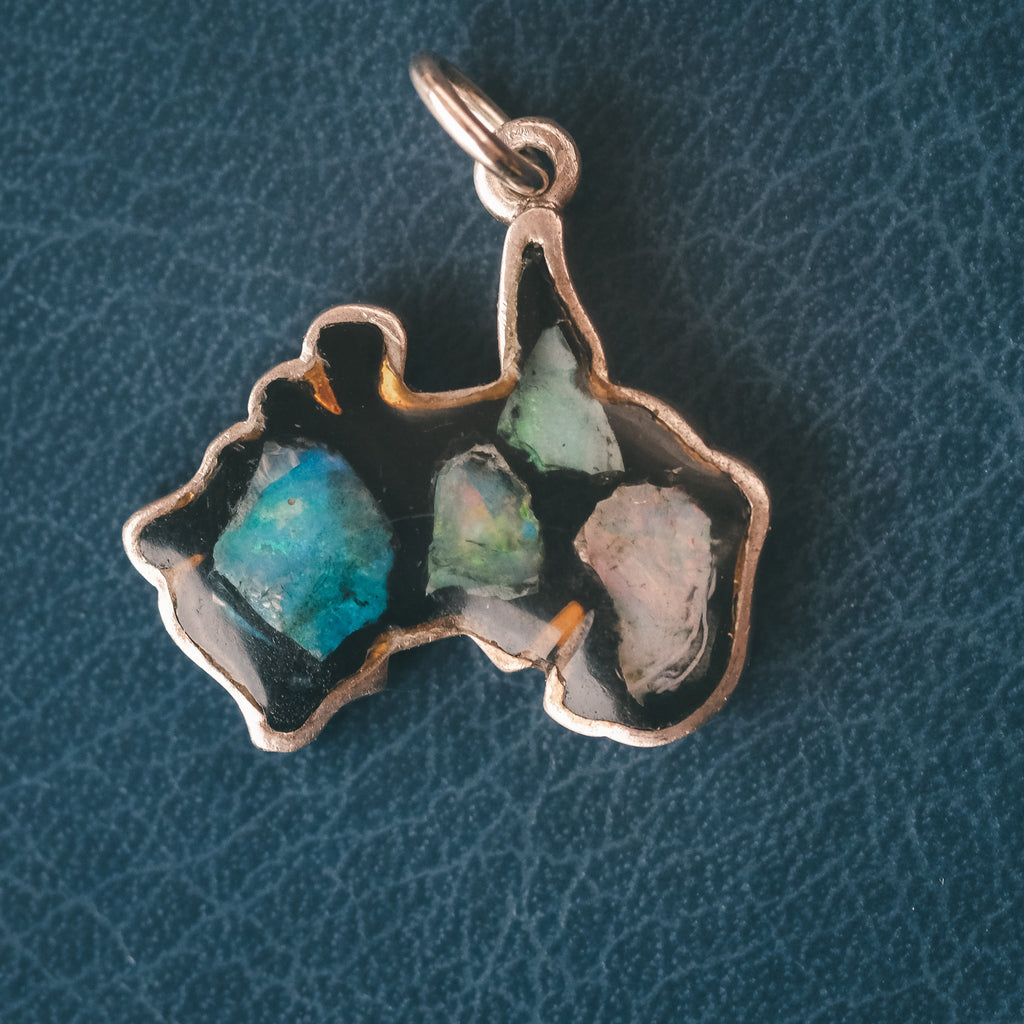 Vintage Australia Opal Pendant - Lost Owl Jewelry