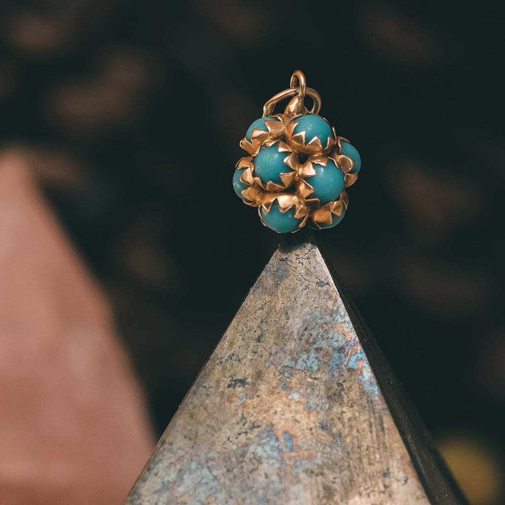 Vintage Turquoise Sputnik Pendant - Lost Owl Jewelry