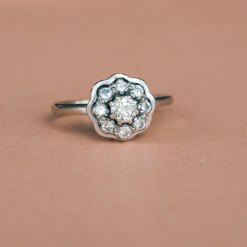 17. 1989 Diamond Flower Ring - Lost Owl Jewelry