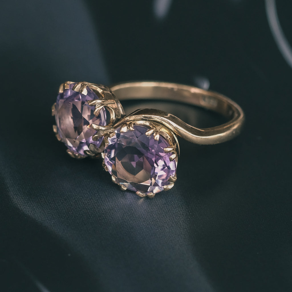 17. Huge Amethyst Toi et Moi Ring - Lost Owl Jewelry