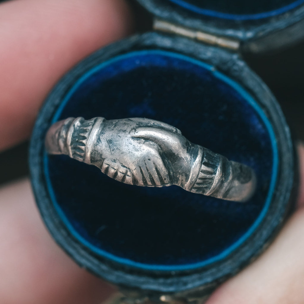 17th Century Silver Fede Ring - Lost Owl Jewelry