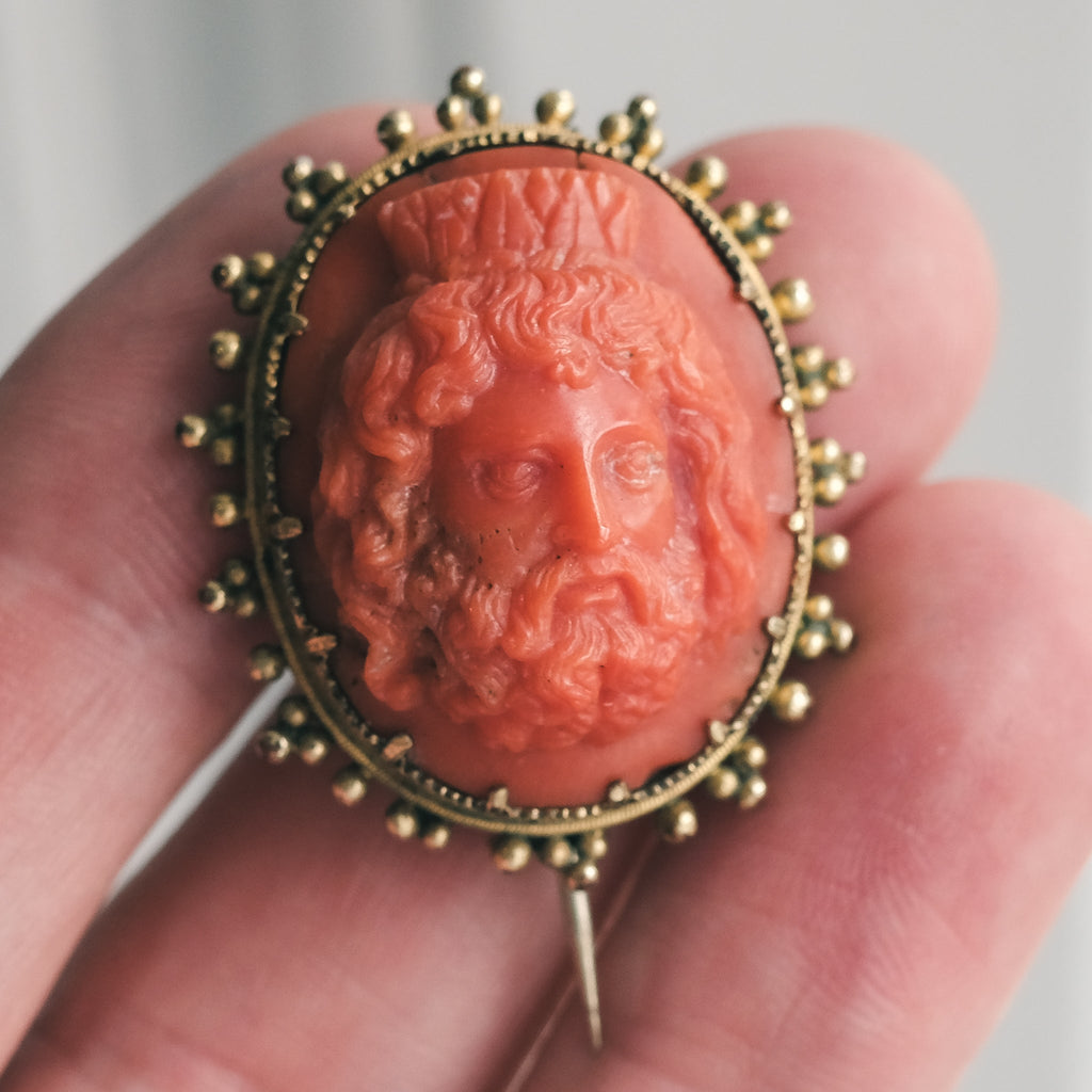 17th Century Zeus Cameo Brooch - Lost Owl Jewelry