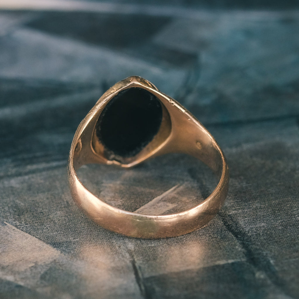 1871 Navette Niccolo Signet Ring - Lost Owl Jewelry