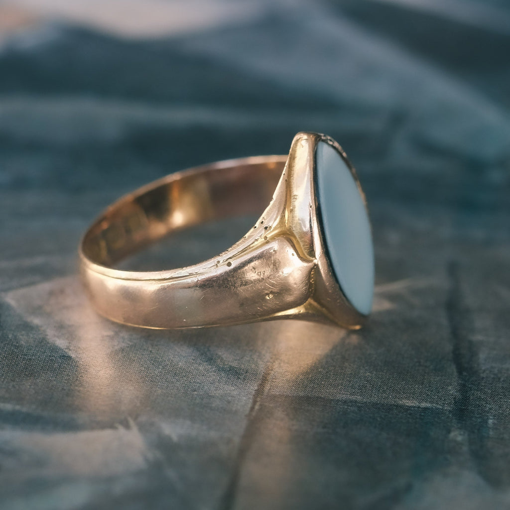 1871 Navette Niccolo Signet Ring - Lost Owl Jewelry