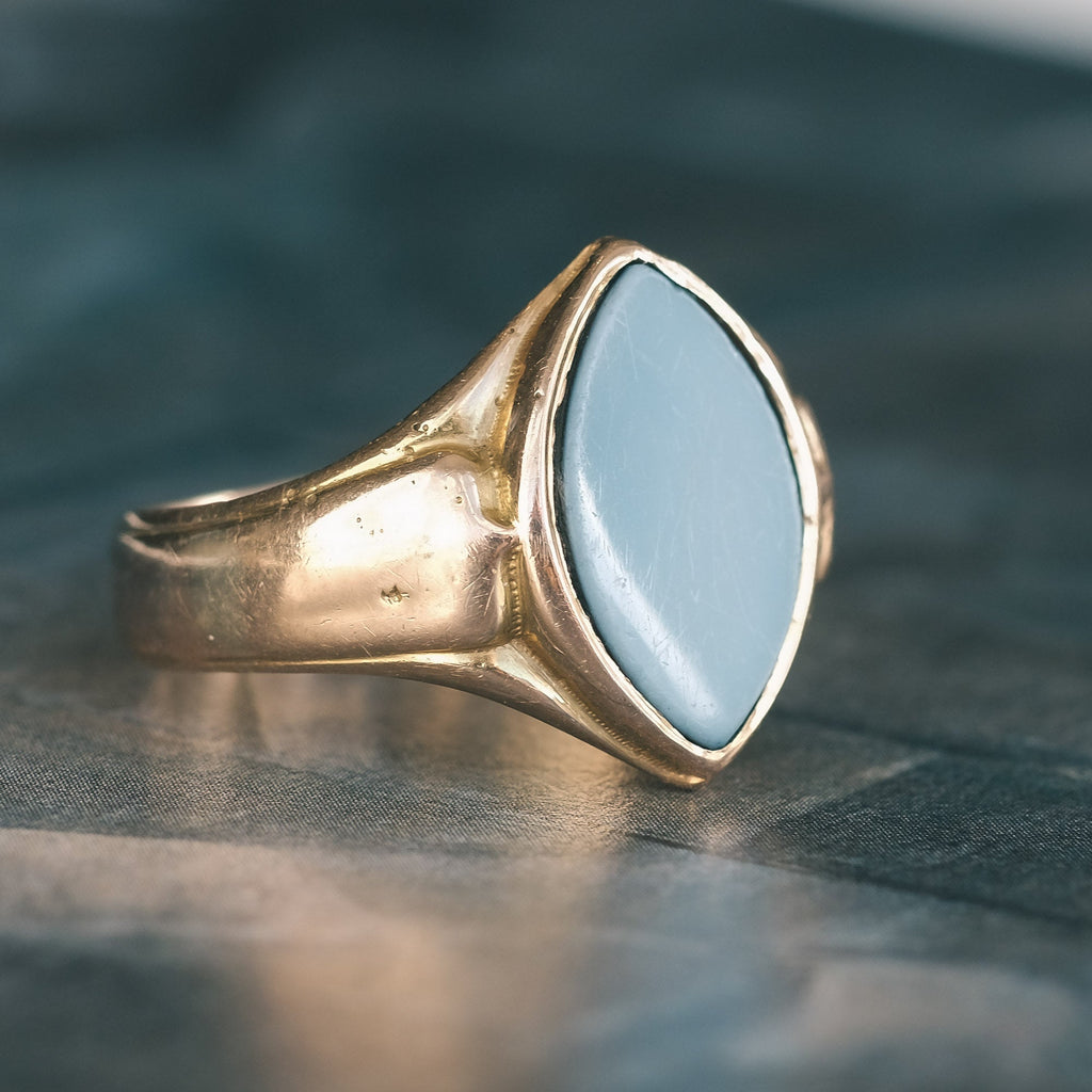 1871 Navette Niccolo Signet Ring - Lost Owl Jewelry