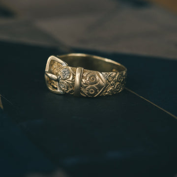 1887 Gold Buckle Ring - Lost Owl Jewelry