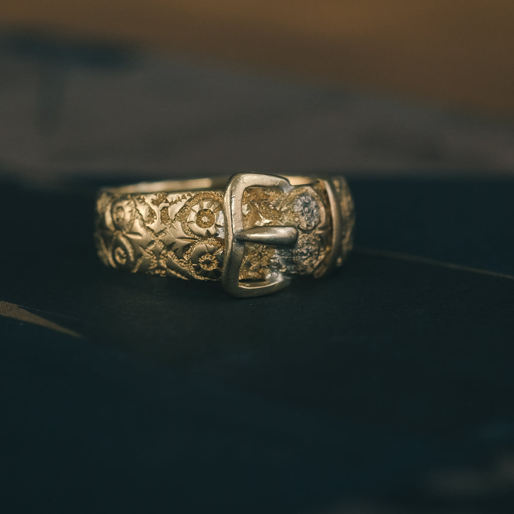 1887 Gold Buckle Ring - Lost Owl Jewelry