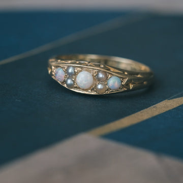 1888 Opal Boat Ring - Lost Owl Jewelry