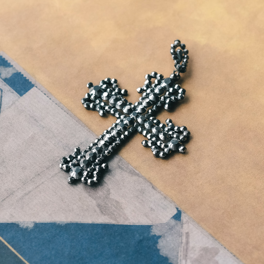 18th Century Cut Steel Cross - Lost Owl Jewelry