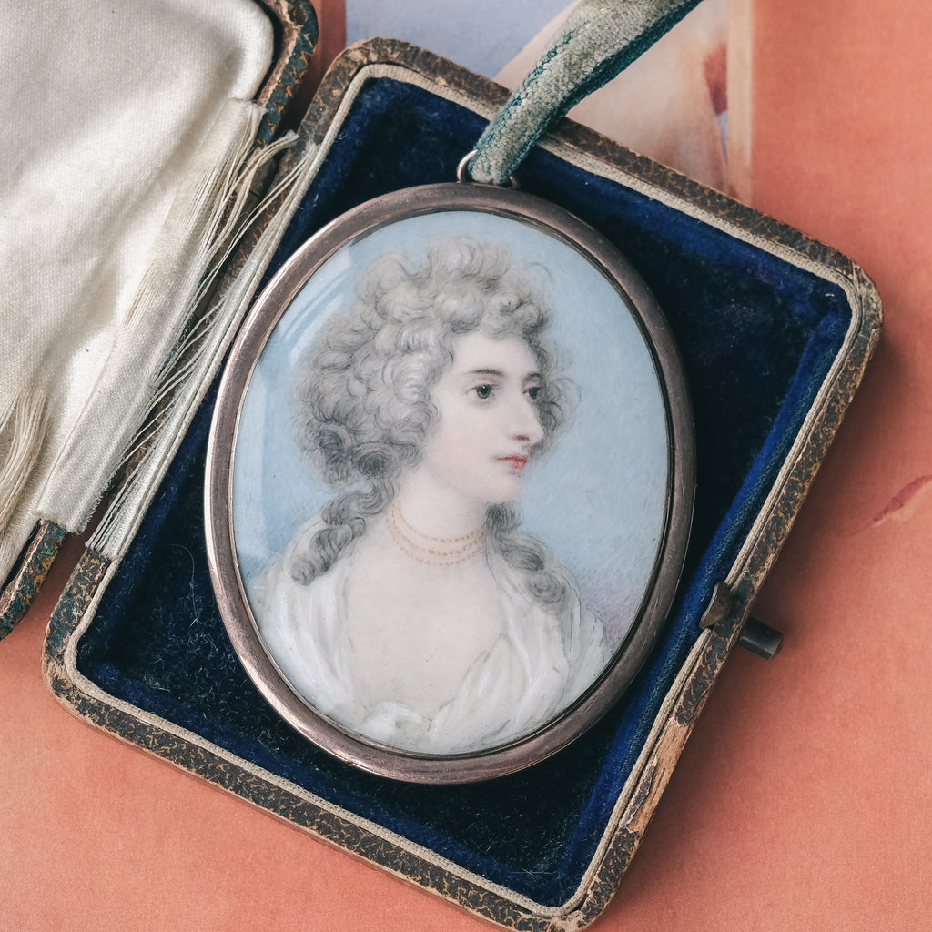 18th Century Miniature Portrait Pendant - Lost Owl Jewelry