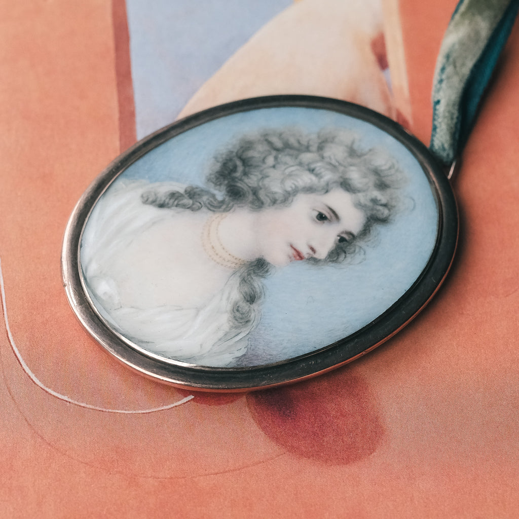 18th Century Miniature Portrait Pendant - Lost Owl Jewelry