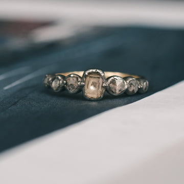 18th Century Table Cut Half - Hoop Ring - Lost Owl Jewelry