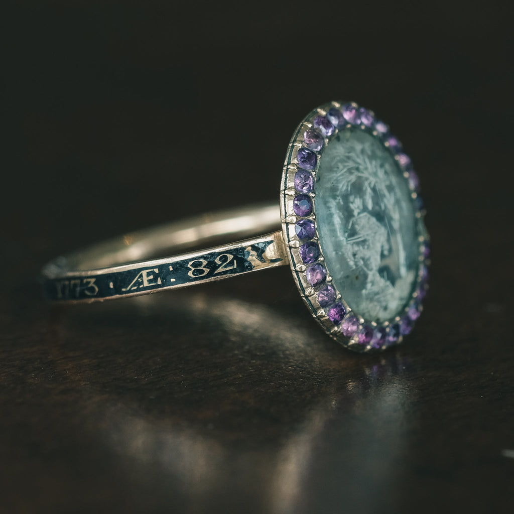 18th Century Urn Mourning Ring - Lost Owl Jewelry