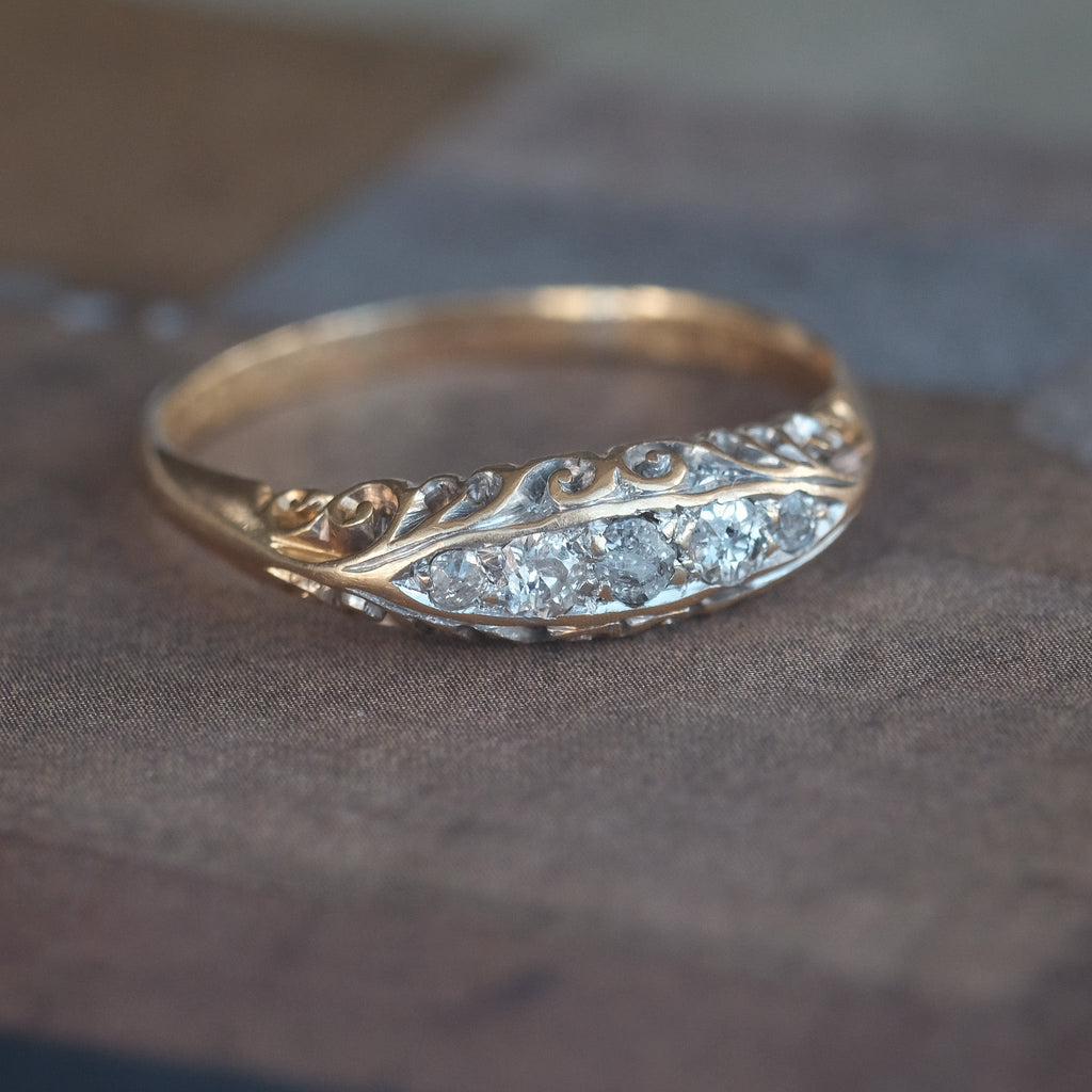 1902 Scrolled Boat Ring - Lost Owl Jewelry