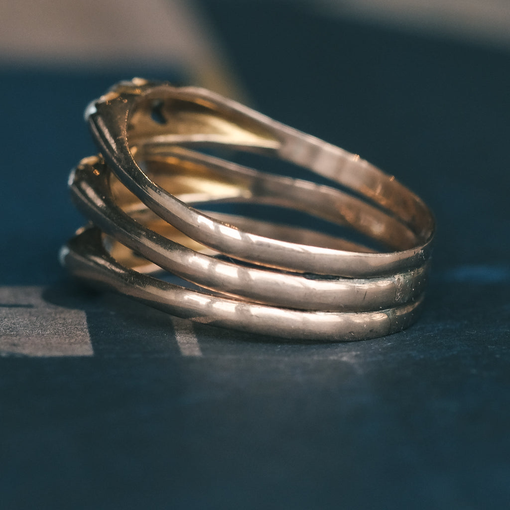 1909 9 - Stone Triple Ring - Lost Owl Jewelry