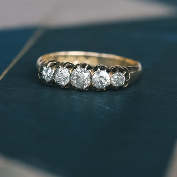 1912 Diamond Belcher Ring - Lost Owl Jewelry